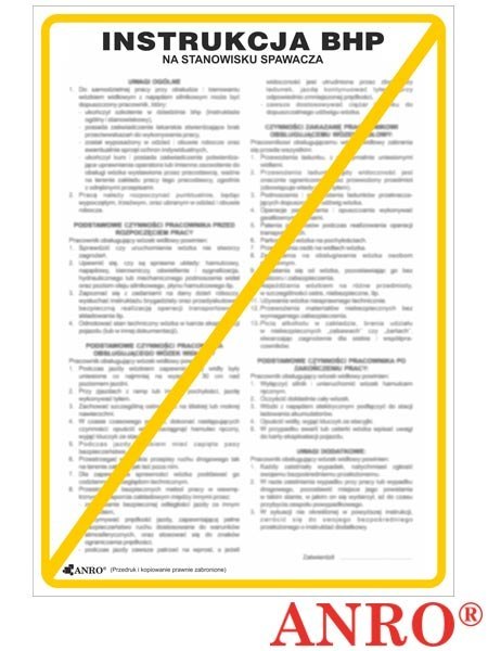 Instrukcja BHP i PPOŻ BHP na stanowisku spawacza. Z-IBM07 Instrukcja BHP i PPOŻ BHP na stanowisku spawacza. Z-IBM07