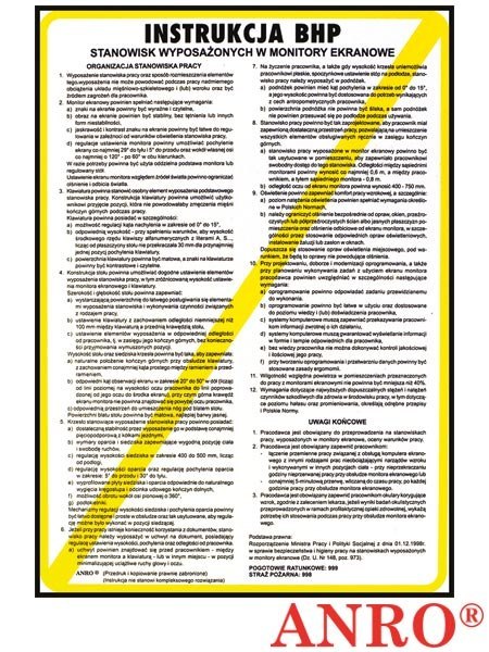 Instrukcja BHP „Instrukcja BHP na stanowisku komputera i drukarki" Z-IBN02 Instrukcja BHP „Instrukcja BHP na stanowisku komputera i drukarki" Z-IBN02