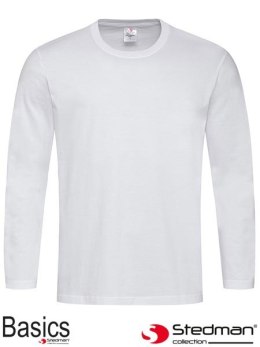 T-SHIRT MĘSKI Z DŁUGIM RĘKAWEM SST2130 WHI